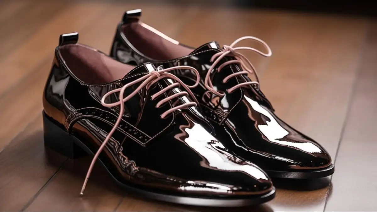 How to Make Shoes Shine Like Glass. Picture shows a shinee black shoes